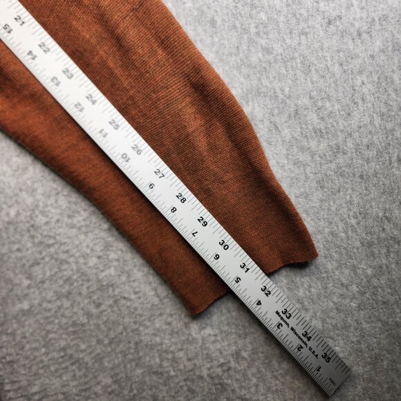 Eileen Fisher Cardigan Womens 2X Rust Merino Wool Open Thin Fine Neutral Boho - Picture 9 of 12